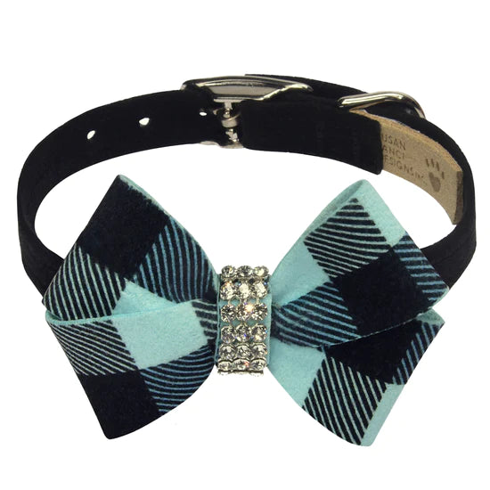 Tiffi Gingham Nouveau Bow Collar-TC-Black-