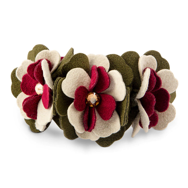 Falling Leaves Flower Collar-TC-Burgundy-