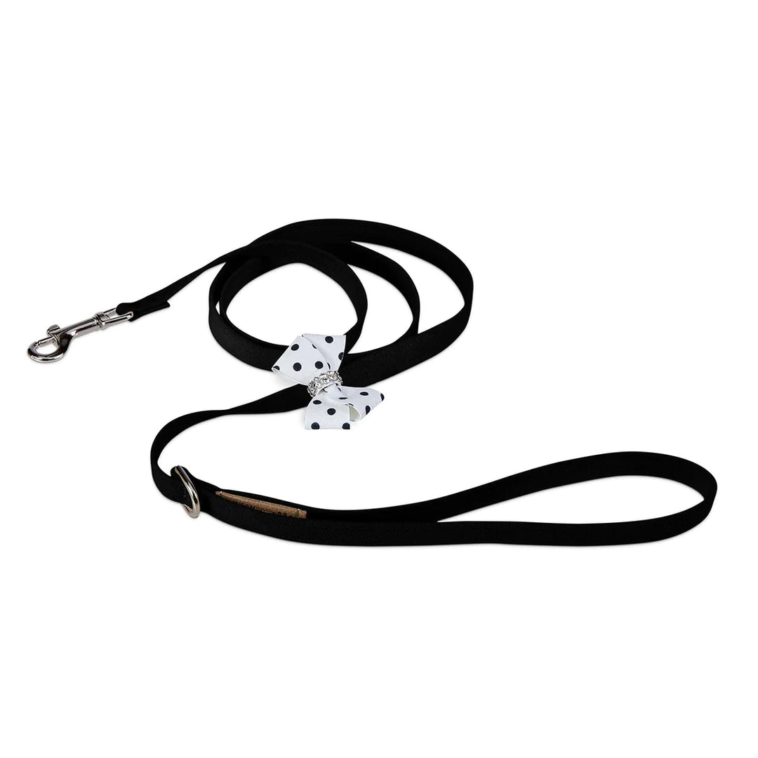 Polka Dot Nouveau Bow Leash-4 FT-Black-