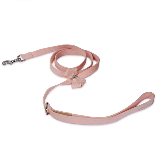 Puppy Pink Glitzerati Nouveau Bow Leash-4 FT-Puppy Pink-