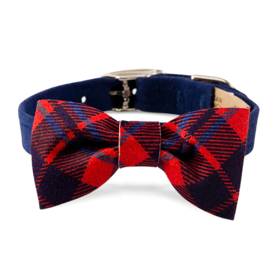 Scotty Chestnut Plaid Bow Tie Collar-TC-Indigo-