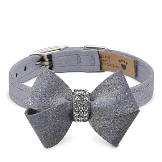 Platinum Glitzerati Nouveau Bow Collar-TC-Platinum-