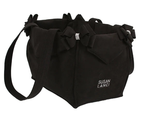 Black Double Nouveau Bow Luxury Carrier-1-Black-