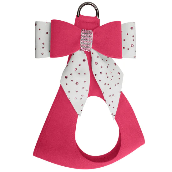 Pink is Love Double Tail Bow Step In Harness-TC-Raspberry-