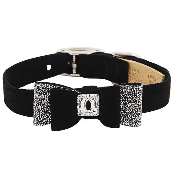 Crystal Stellar Big Bow Collar-TC-Black-