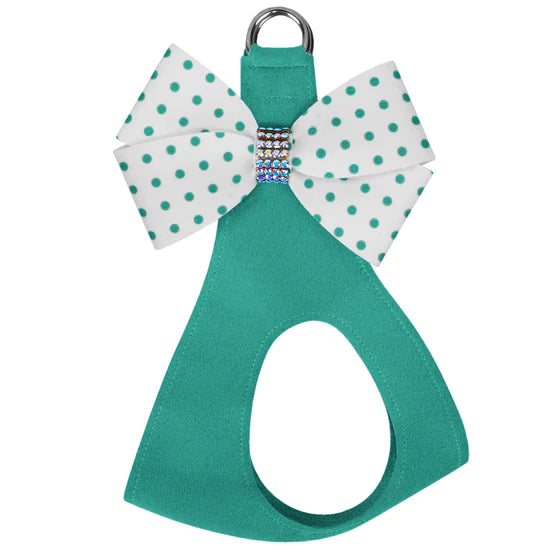 Bimini Polka Dot Nouveau Bow Step In Harness with Aurora Borealis Giltmore-TC-Bimini Blue-