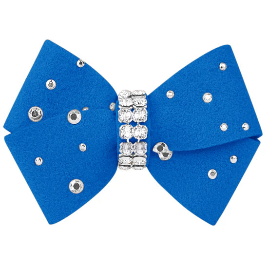 Nouveau Bow Hair Bow with Silver Stardust-XS-Royal Blue-