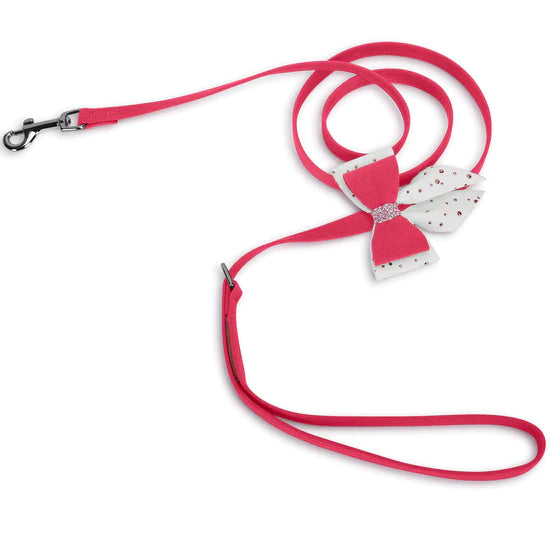 Pink is Love Double Tail Bow Leash-4 FT-Raspberry-