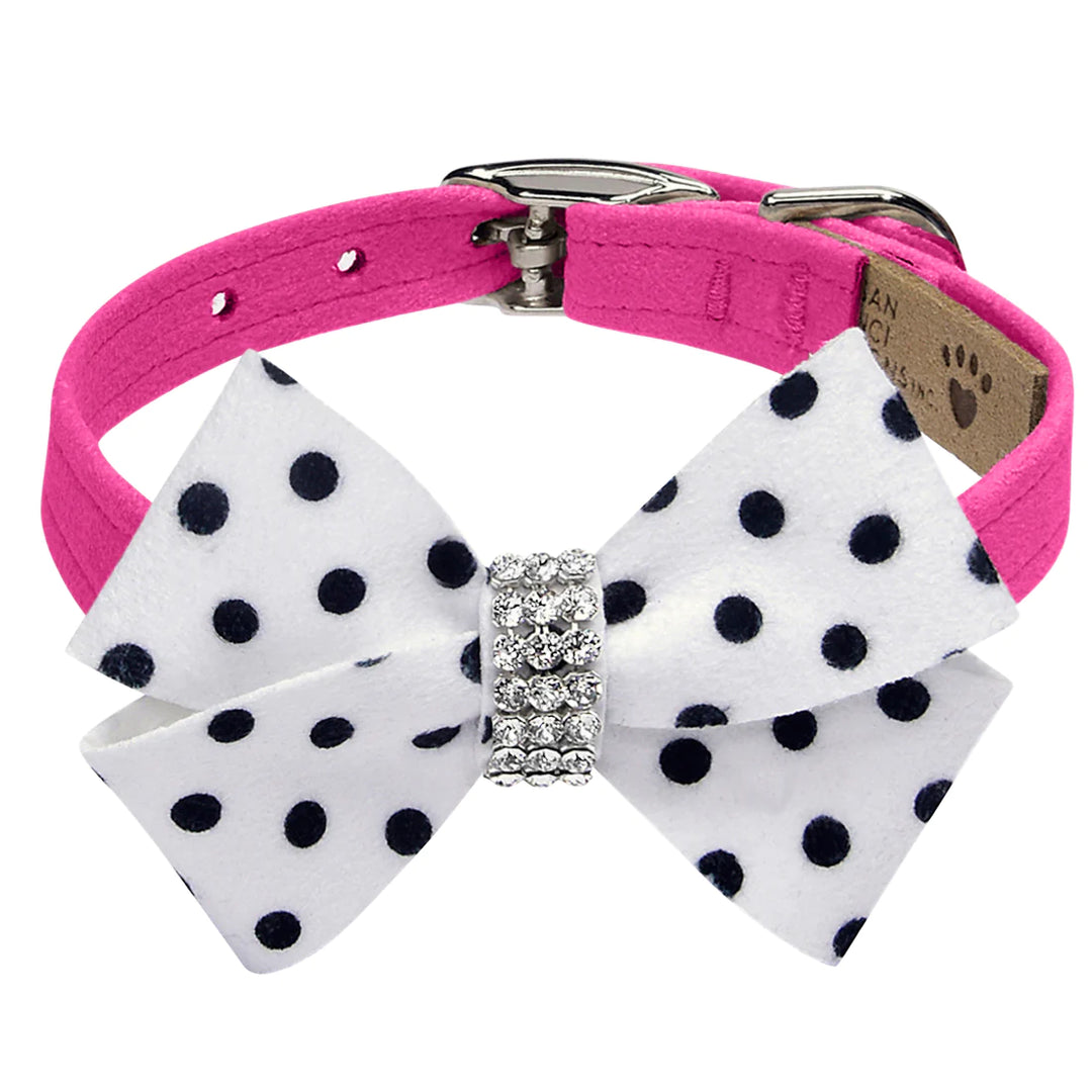 Polka Dot Nouveau Bow Collar-TC-Pink Sapphire-