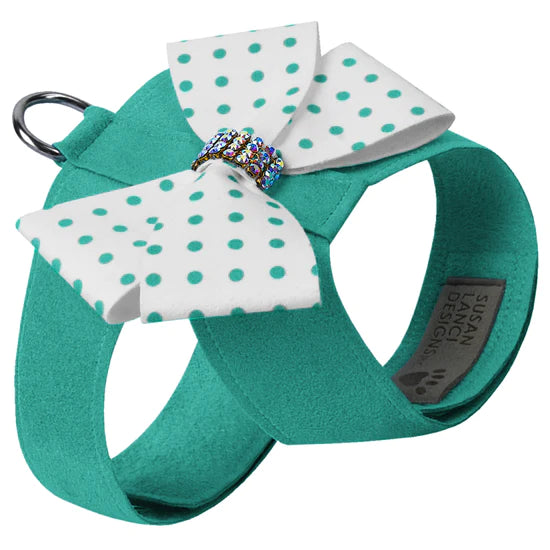 Bimini Polka Dot Nouveau Bow Tinkie Harness with Aurora Borealis Giltmore-