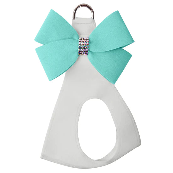 Tiffi Blue Nouveau Bow with Aurora Borealis Giltmore Step In Harness-TC-White-