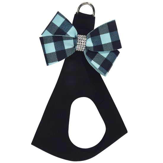 Tiffi Gingham Nouveau Bow Step In Harness-TC-Black-