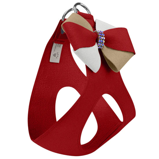 Game Day Glam Red & Sahara Pinwheel Bow Step In Harness-