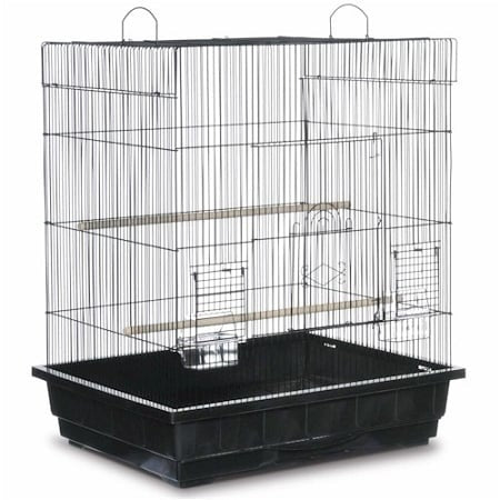 Square Roof Parakeet Cage - Black-