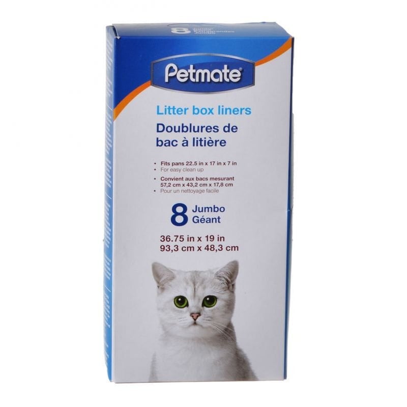 Petmate Cat Litter Pan Liner - Jumbo (8 Pack)-