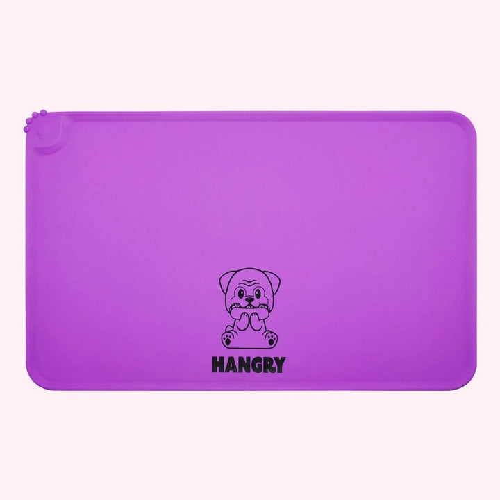 "Hangry" Purple Dog Food Mat