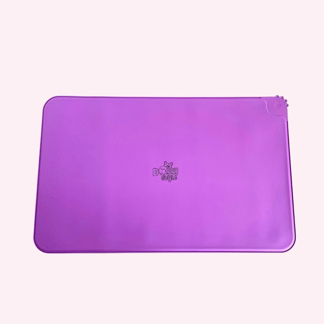 "Hangry" Purple Dog Food Mat