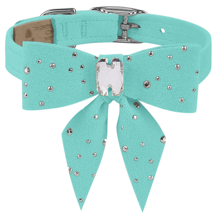 Silver Stardust Tail Bow Collar-TC-Tiffi Blue-