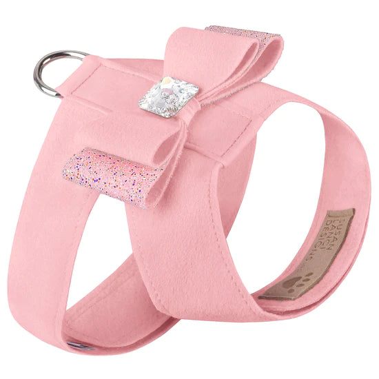 Aurora Borealis Crystal Stellar Big Bow Tinkie Harness-TC-Puppy Pink-