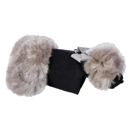 Platinum Glitzerati Nouveau Bow Soft Silver Fox Fur Coat-