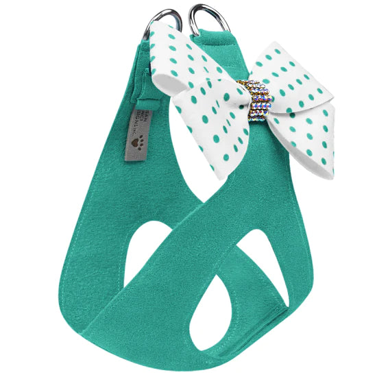 Bimini Polka Dot Nouveau Bow Step In Harness with Aurora Borealis Giltmore-