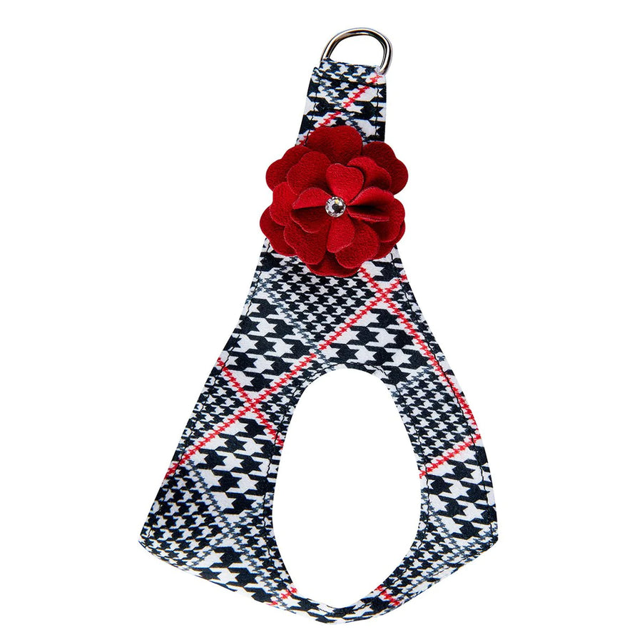 Red Tinkie's Garden Flower Step In Harness-TC-Classic Glen Houndstooth-