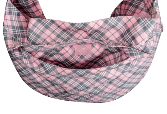 Scotty Puppy Pink Plaid Cuddle Carrier-1-Puppy Pink Curly Sue-