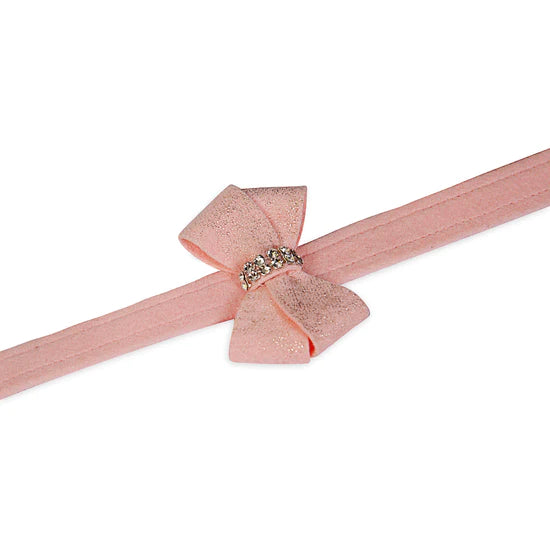 Puppy Pink Glitzerati Nouveau Bow Leash-