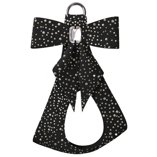 Silver Stardust Tail Bow Step In Harness-Classic Neutrals-TC-Black-