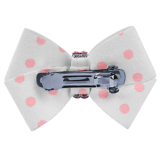 Polka Dot Nouveau Bow with Pink Giltmore Hair Bow-