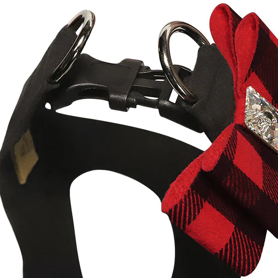 Red Gingham Big Bow Step In Harness-