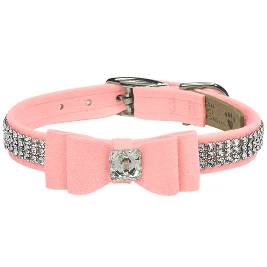 Big Bow 3 Row Giltmore Collar-TC-Puppy Pink-