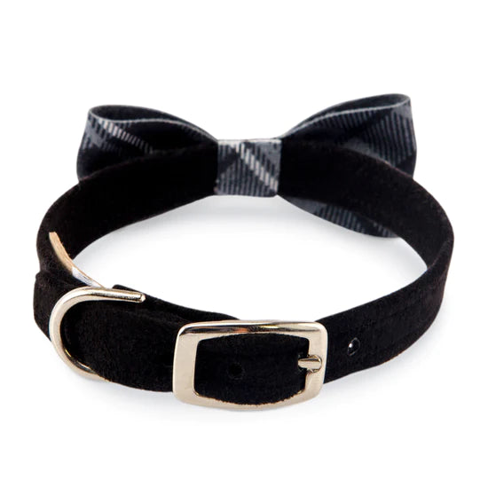 Scotty Charcoal Plaid Bow Tie Collar-