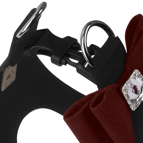 Burgundy Big Bow Step In Harness-