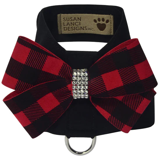 Red Gingham Nouveau Bow Tinkie Harness-