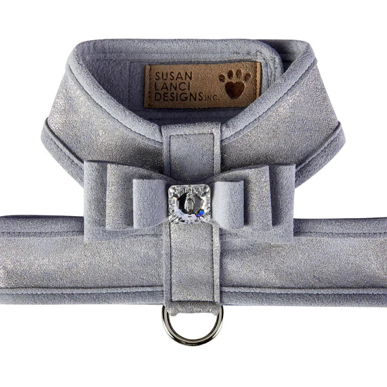 Platinum Glitzerati Really Big Bow Tinkie Harness with Platinum Trim-