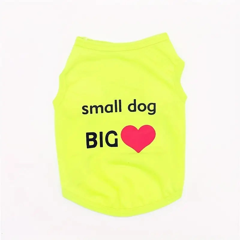 Small dog big heart dog Vest for Summer Fun