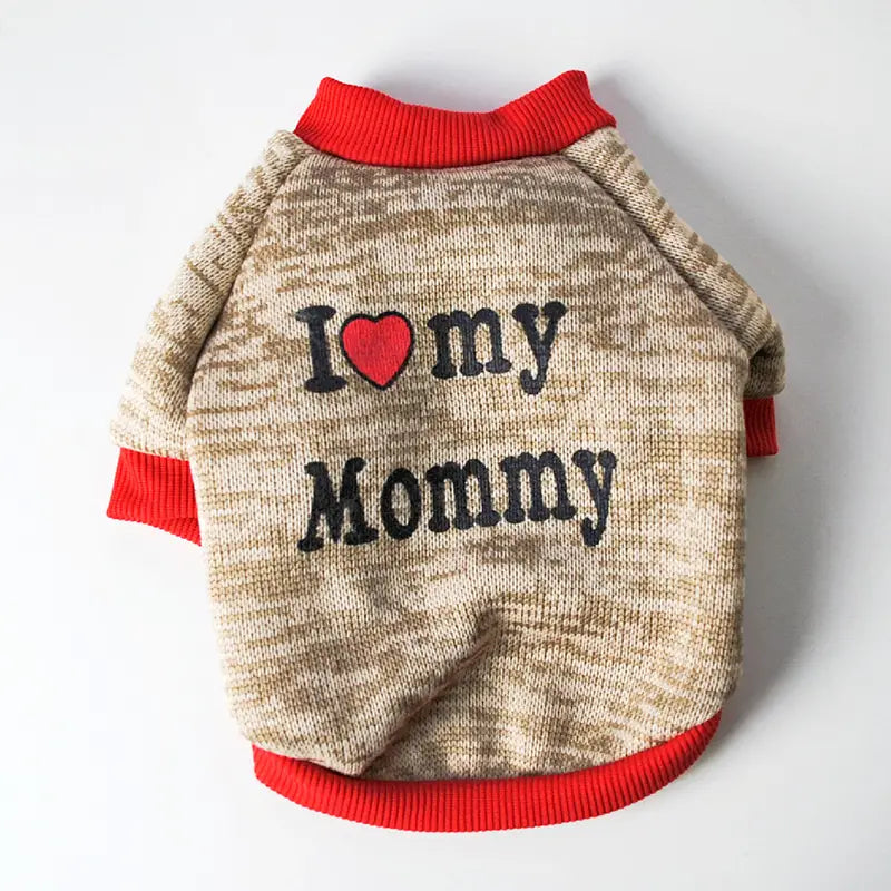 I Love Mommy Pet Sweater