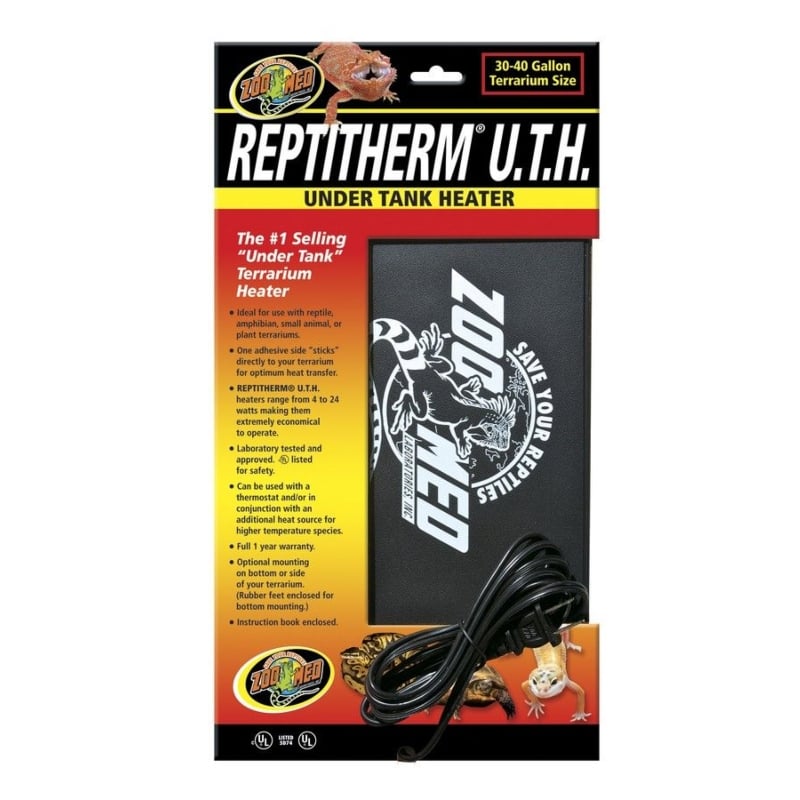 Zoo Med Repti Therm Under Tank Reptile Heater - 16 Watts - 12" Long x 8" Wide (30-40 Gallons)-