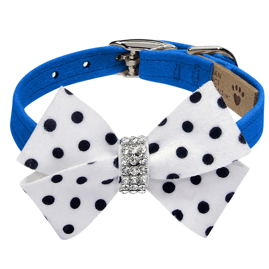 Polka Dot Nouveau Bow Collar-TC-Royal Blue-