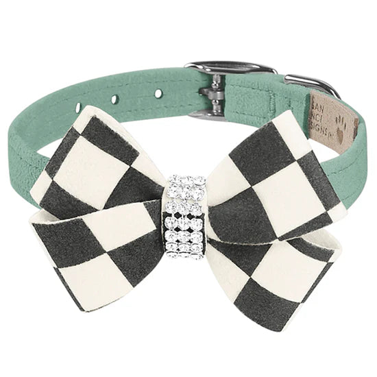 Windsor Check Nouveau Bow Collar-TC-Mint-