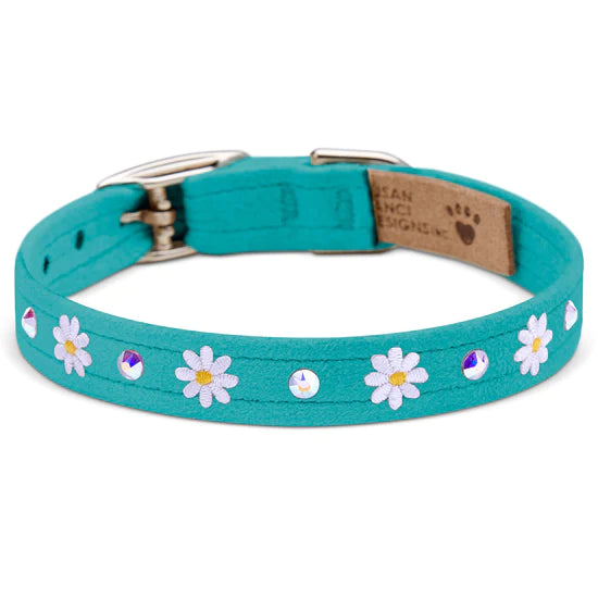 Small Daisy 1/2" Collar-TC-Bimini Blue-