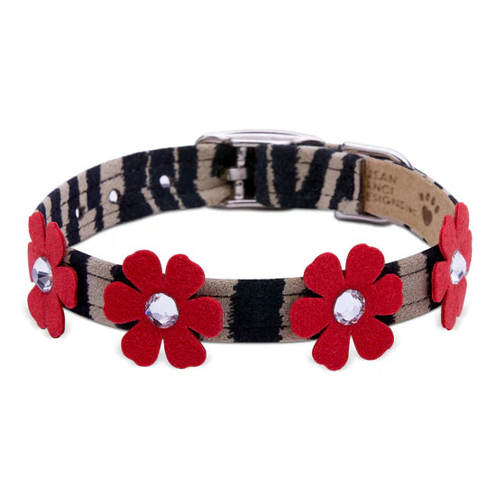 Pretty Petunia Flower Collar-TC-Serengeti With Red Pepper-