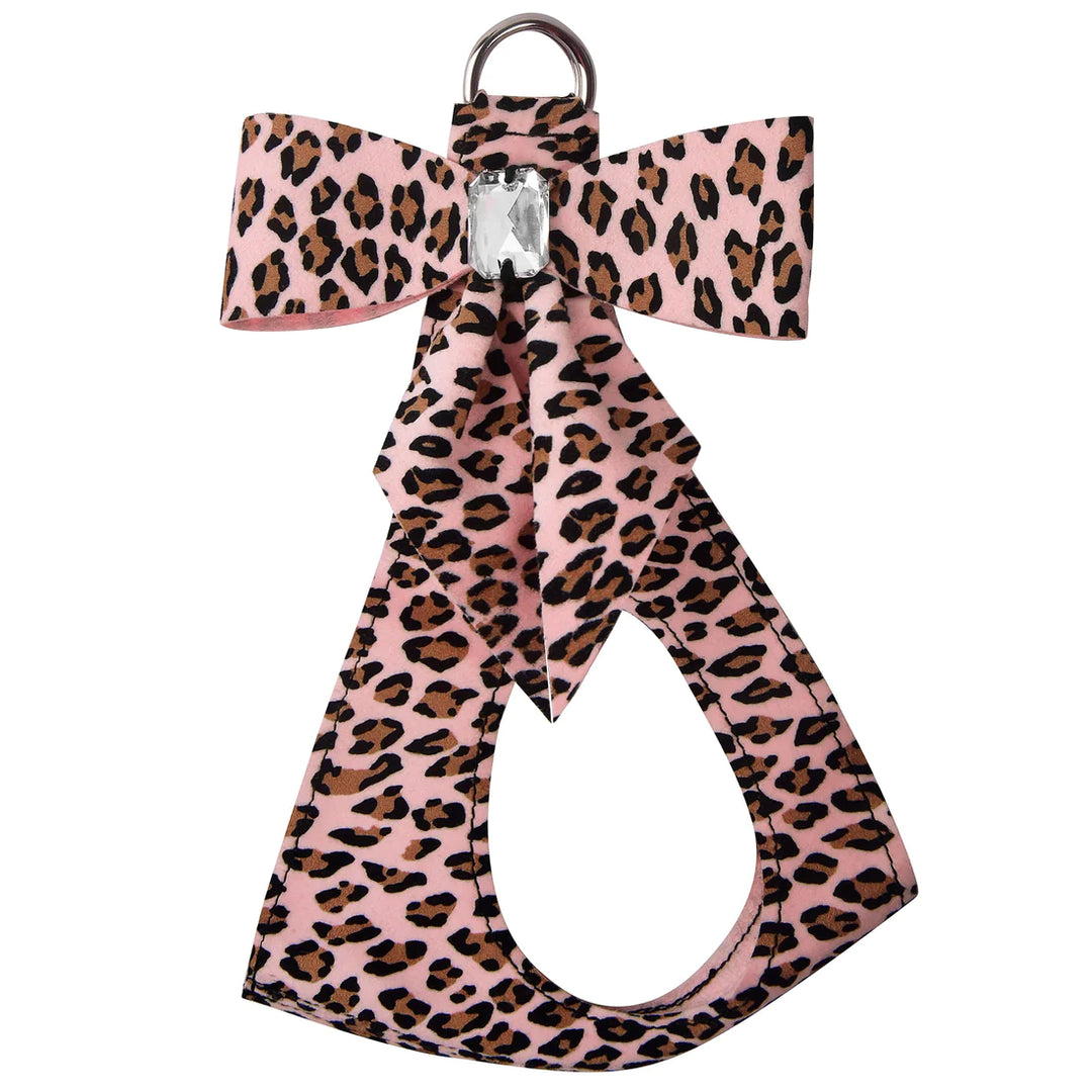 Cheetah Couture Tail Bow Step In Harness-TC-Pink Cheetah-