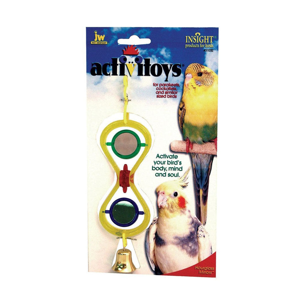 JW Pet ActiviToy Hour Glass Mirror Bird Toy Multi-Color 1ea/SM/MD-