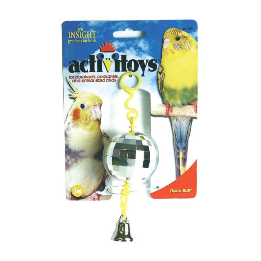 JW Pet ActiviToy Disco Ball Bird Toy Multi-Color 1ea/SM/MD-