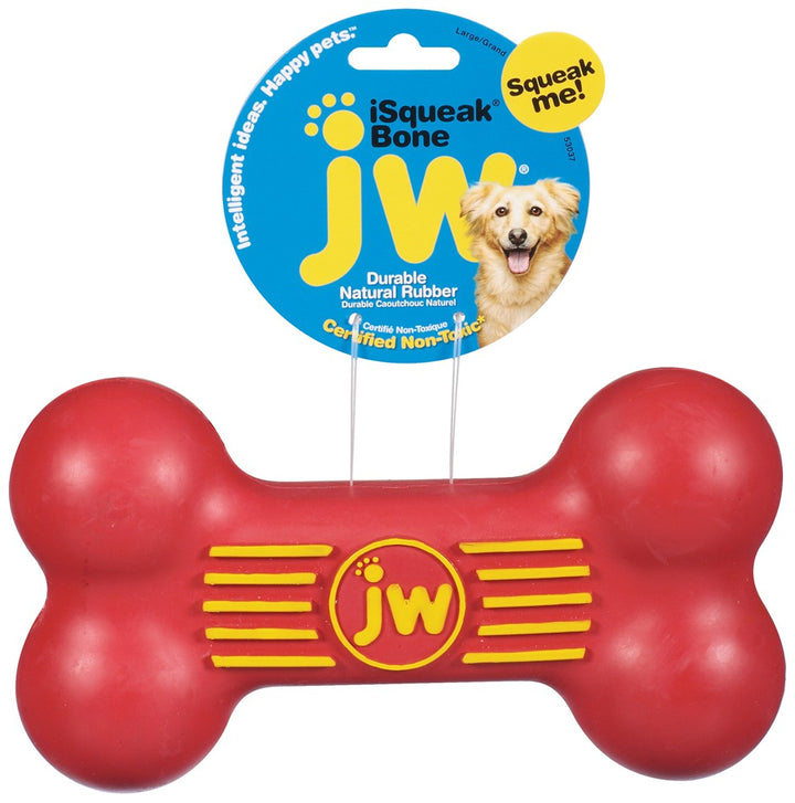 JW Pet iSqueak Bone Dog Toy Assorted 1ea/LG-