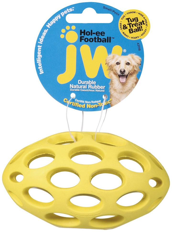 JW Pet Hol-ee Football Dog Toy Assorted 1ea/SM-