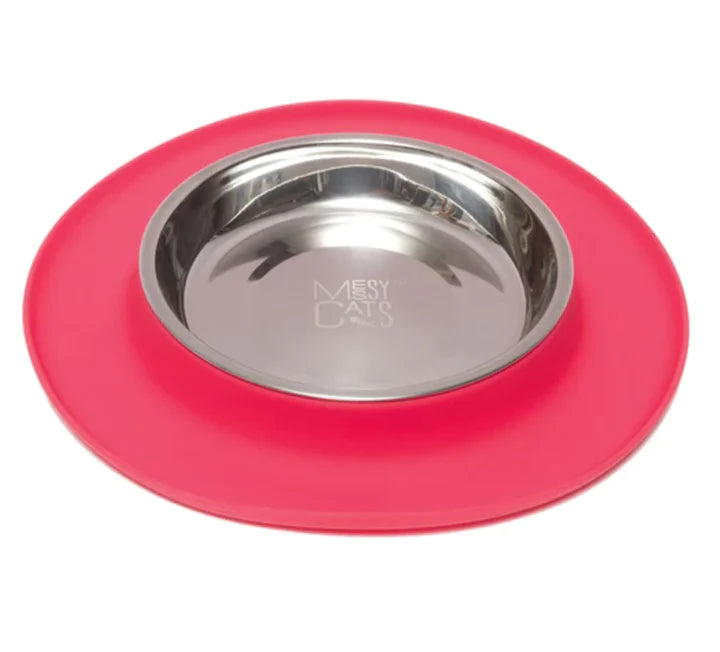 Messy Mutts Cat Feeder Silicone Red-