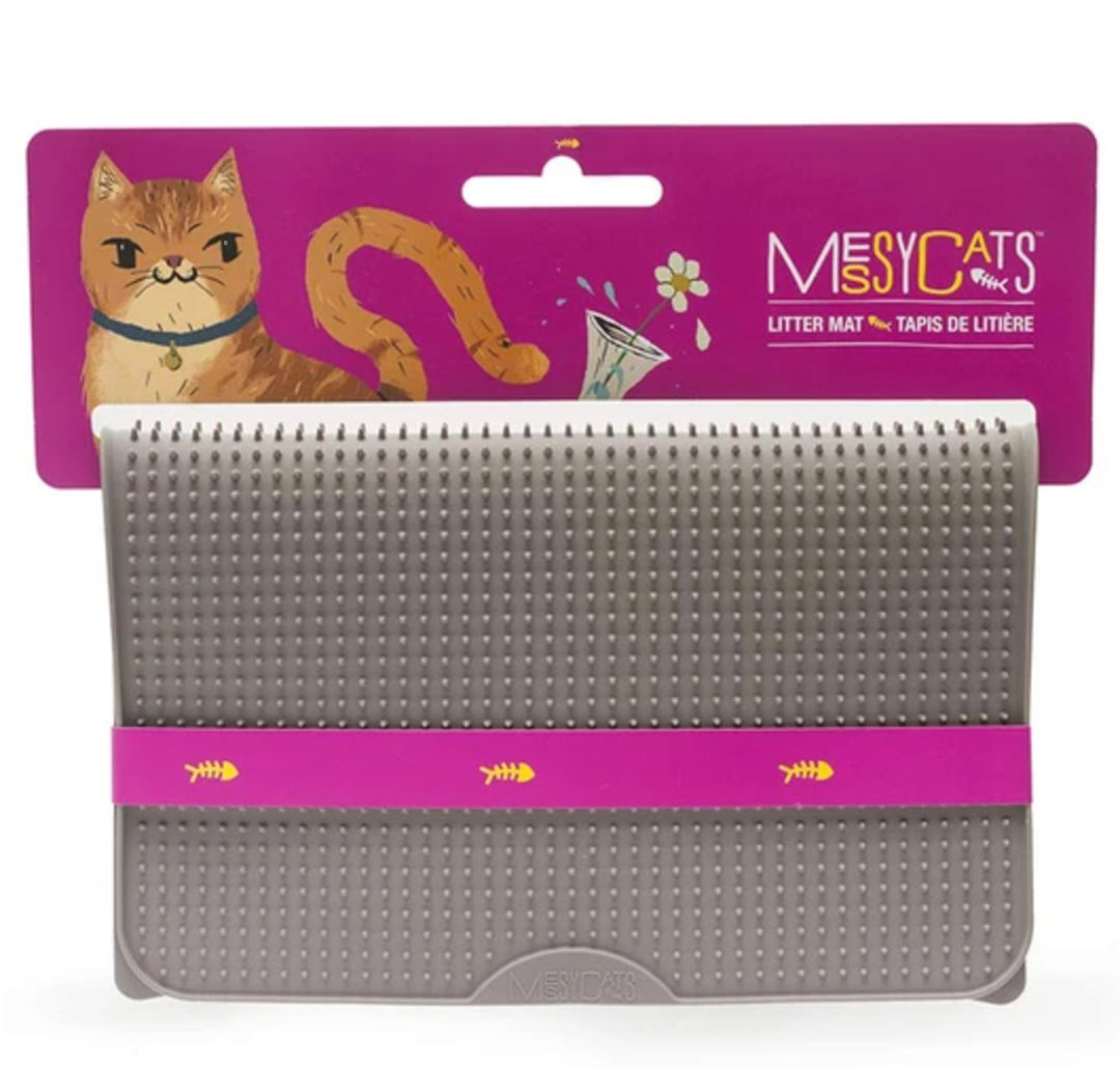 Messy Mutts Cat Litter Mat Grey-